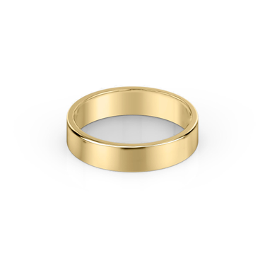 Just Brilliant 5mm Flat Wedding Band in 18K Yellow Gold, front view