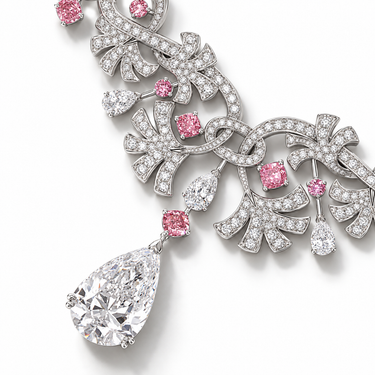Floraison Rose Diamond Necklace by Just Brilliant — setting detail