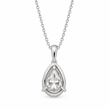 Goutte de Lumière Diamond Pendant by Just Brilliant — reverse setting detail