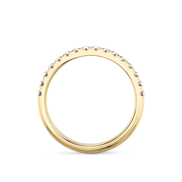 Just Brilliant Half Pavé Band, large, 18K Yellow Gold, profile