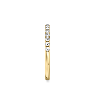 Just Brilliant Half Pavé Band, large, 18K Yellow Gold, side