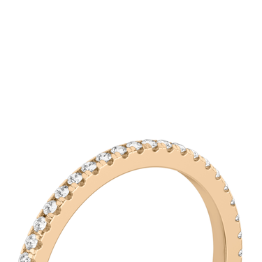 Just Brilliant Half Pavé Band, original, 18K Rose Gold, detail
