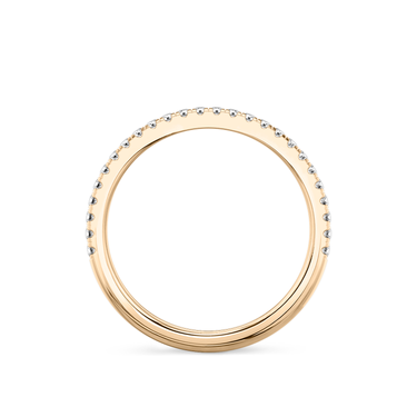 Just Brilliant Half Pavé Band, original, 18K Rose Gold, profile