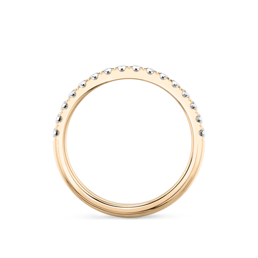 Just Brilliant Half Pavé Band, large, 18K Rose Gold, profile