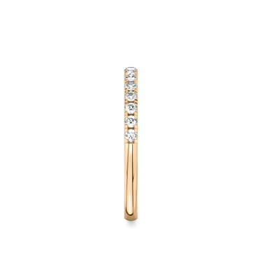 Just Brilliant Half Pavé Band, large, 18K Rose Gold, side