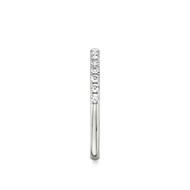 Just Brilliant Half Pavé Band, large, 18K White Gold, side