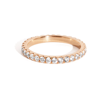 Just Brilliant Infinity Band, 18K Rose Gold, front view