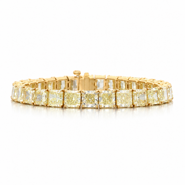 Ligne Solaire Diamond Bracelet by Just Brilliant — closed front view in 18K yellow gold