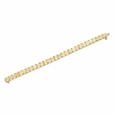 Ligne Solaire Diamond Bracelet by Just Brilliant — open diamond face view in 18K yellow gold
