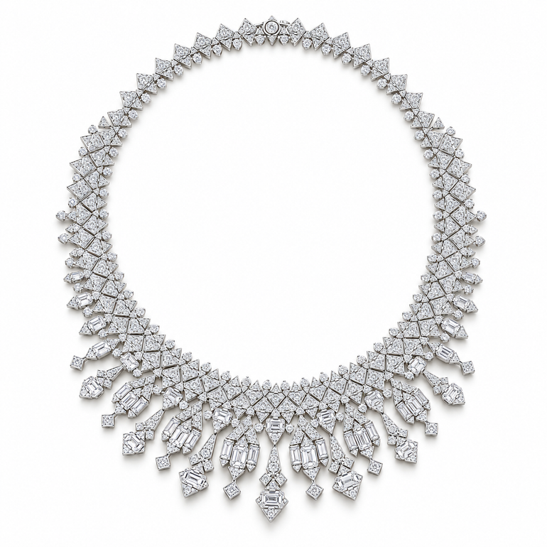 Lignes de Lumière Diamond Necklace by Just Brilliant — full