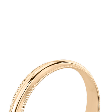 Just Brilliant 4mm Milgrain Wedding Band in 18K Rose Gold, detail view