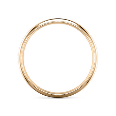 Just Brilliant 4mm Milgrain Wedding Band in 18K Rose Gold, profile view