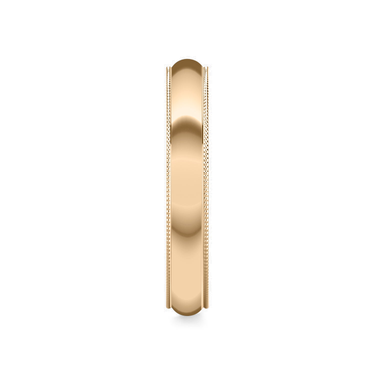 Just Brilliant 4mm Milgrain Wedding Band in 18K Rose Gold, side view