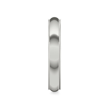 Just Brilliant 4mm Milgrain Wedding Band in 18K White Gold, side view