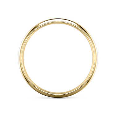 Just Brilliant 4mm Milgrain Wedding Band in 18K Yellow Gold, profile view