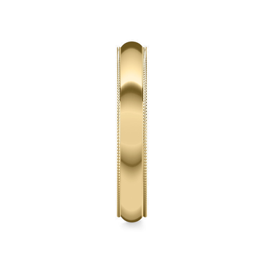 Just Brilliant 4mm Milgrain Wedding Band in 18K Yellow Gold, side view