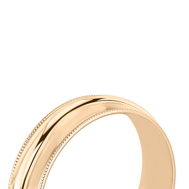 Just Brilliant 6mm Milgrain Wedding Band in 18K Rose Gold, detail view
