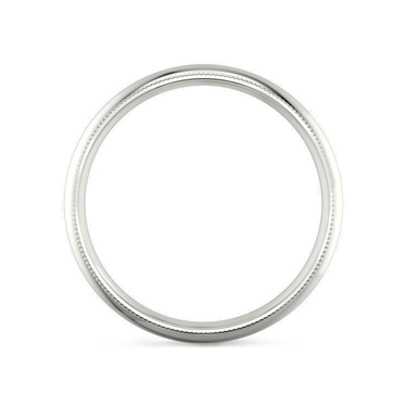 Just Brilliant 6mm Milgrain Wedding Band in 18K White Gold, profile view