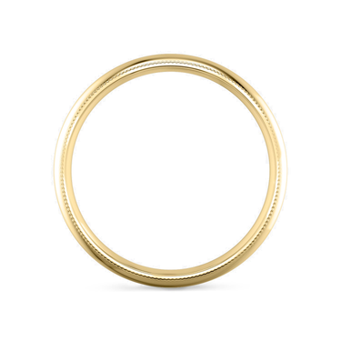 Just Brilliant 6mm Milgrain Wedding Band in 18K Yellow Gold, profile view