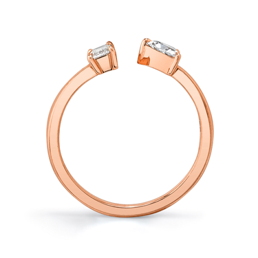 Just Brilliant Mixed Cuff Ring in 18K Rose Gold, profile view, white background with natural shadow