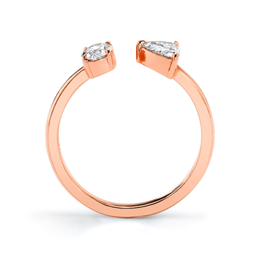 Just Brilliant Mixed Cuff Ring in 18K Rose Gold, profile view, white background with natural shadow