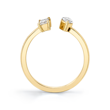 Just Brilliant Mixed Cuff Ring in 18K Yellow Gold, profile view, white background with natural shadow