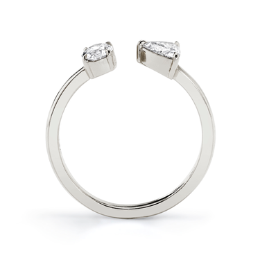 Just Brilliant Mixed Cuff Ring in 18K White Gold, profile view, white background with natural shadow