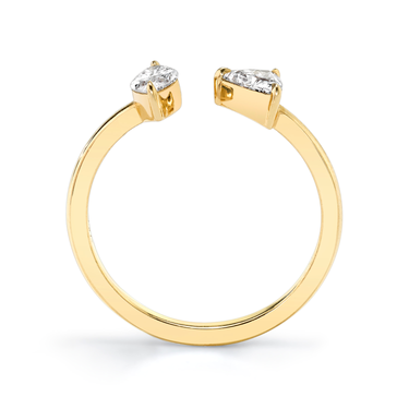 Just Brilliant Mixed Cuff Ring in 18K Yellow Gold, profile view, white background with natural shadow