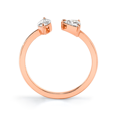 Just Brilliant Mixed Cuff Ring in 18K Rose Gold, profile view, white background with natural shadow