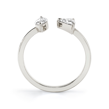 Just Brilliant Mixed Cuff Ring in 18K White Gold, profile view, white background with natural shadow
