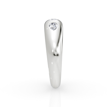Just Brilliant Mixed Shape Dome Band in 18K White Gold, side view