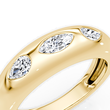 Just Brilliant mixed shape dome band Yellow Gold — detail2 view