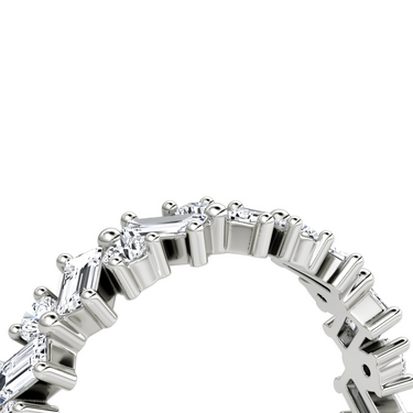 Just Brilliant Mixed Shape Eternity Band — 18K White Gold — detail