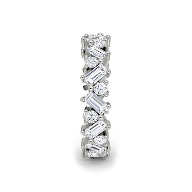Just Brilliant Mixed Shape Eternity Band — 18K White Gold — side