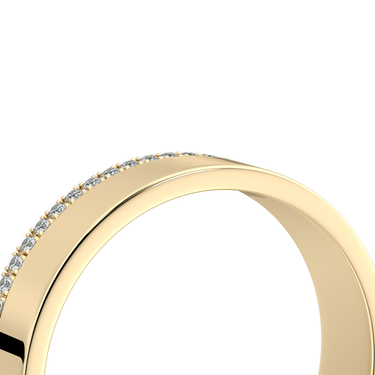 Just Brilliant Pave Cigar Band, single pavé, 18K Yellow Gold, detail view