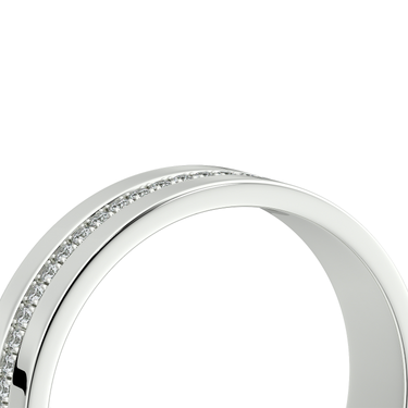 Just Brilliant Pave Cigar Band, center pavé, 18K White Gold, detail view