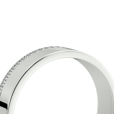 Just Brilliant Pave Cigar Band, single pavé, 18K White Gold, detail view
