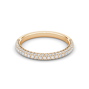 Just Brilliant pave dome band — pave — 18K Rose Gold — front view