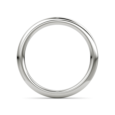 Just Brilliant pave dome band — plain — 18K White Gold — profile view