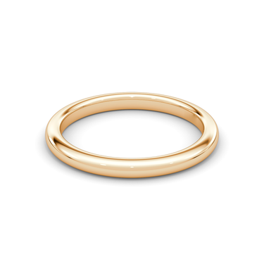 Just Brilliant pave dome band — plain — 18K Rose Gold — front view