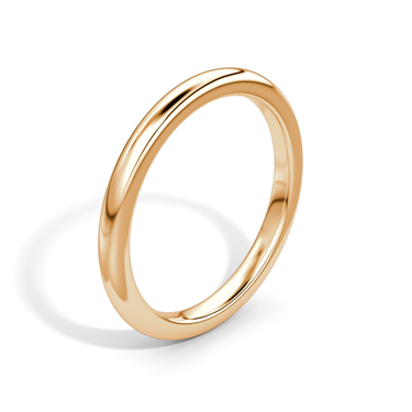 Just Brilliant pave dome band — plain — 18K Rose Gold — upright view