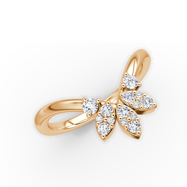 Just Brilliant Petal Crown Band, 18K Rose Gold, side view