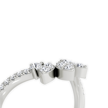 Just Brilliant petal crown band in 18K White Gold, detail view.