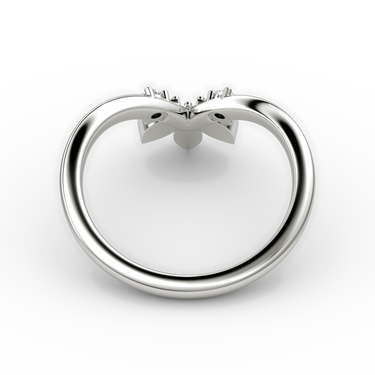 Just Brilliant petal crown band in 18K White Gold, profile view.