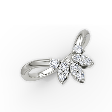 Just Brilliant Petal Crown Band, 18K White Gold, side view