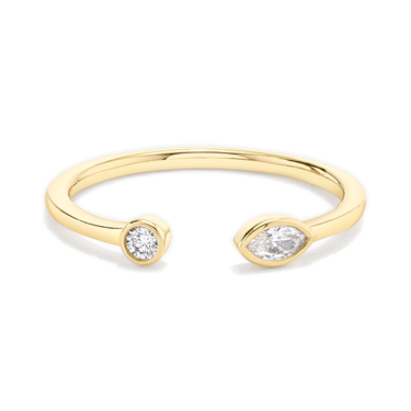 Just Brilliant Petal Ring, front view, Yellow Gold
