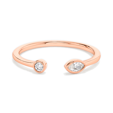 Just Brilliant Petal Ring, front view, Rose Gold