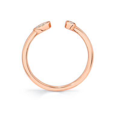Just Brilliant Petal Ring, profile view, Rose Gold