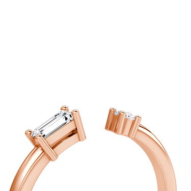 Just Brilliant Petite East-West cuff ring, Rose Gold, detail view