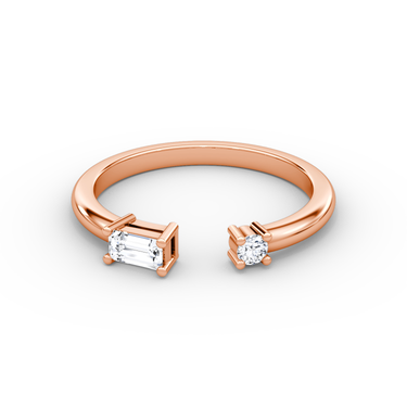 Just Brilliant Petite East-West cuff ring, Rose Gold, front view